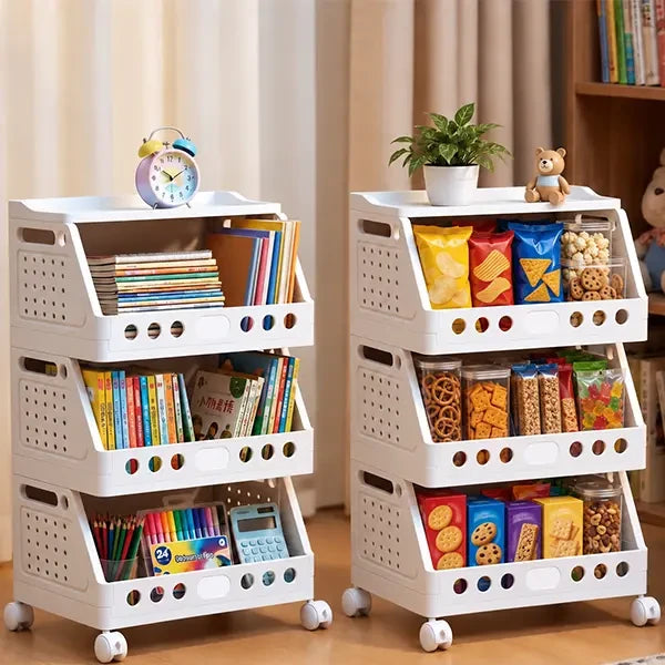Modular Rolling Plastic Storage Cart