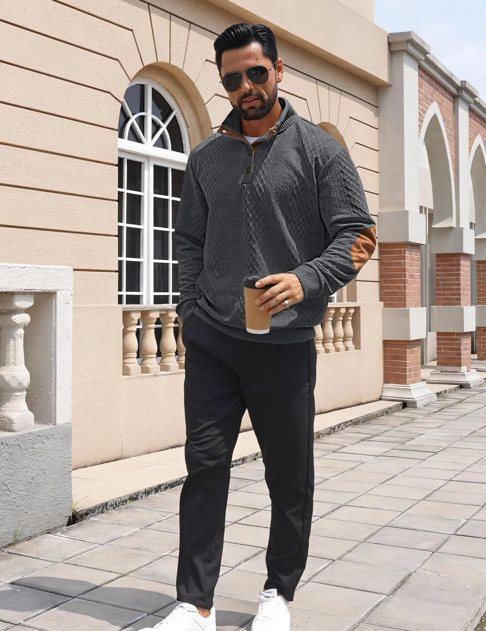 Quarter Button Pullover Sweater