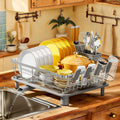 Dish Drying Rack with Drainboard for Kitchen Counter, White