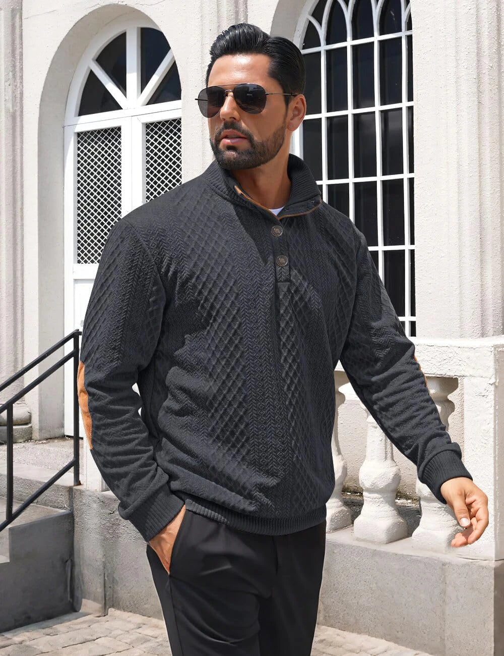Quarter Button Pullover Sweater