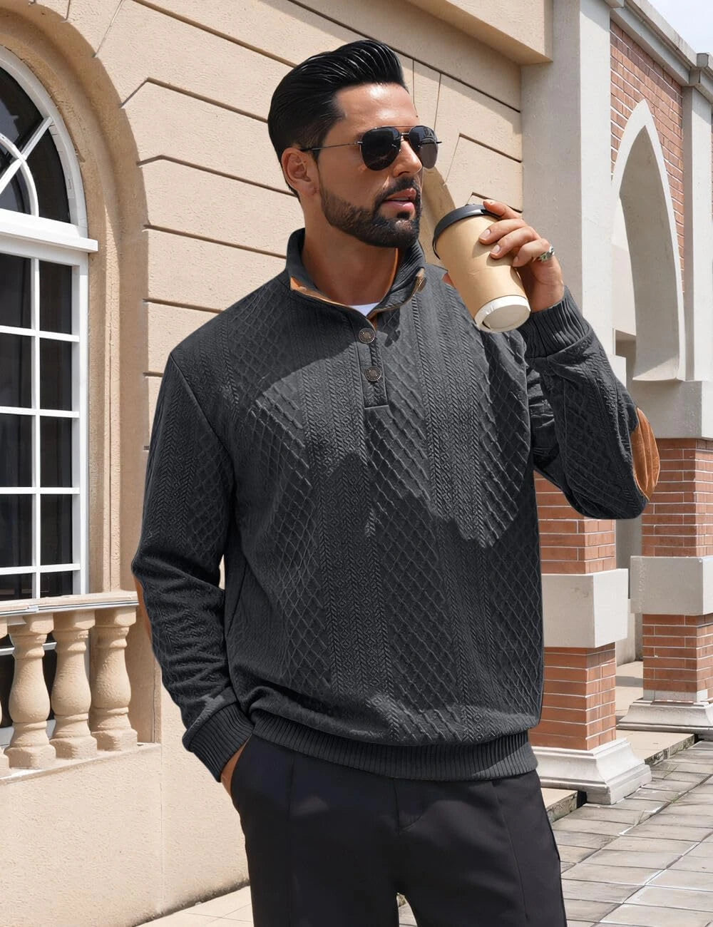 Quarter Button Pullover Sweater