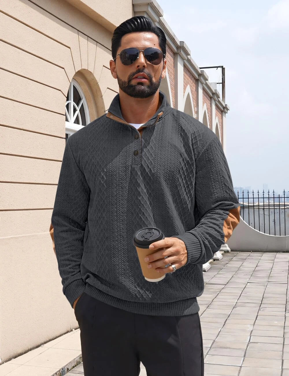Quarter Button Pullover Sweater