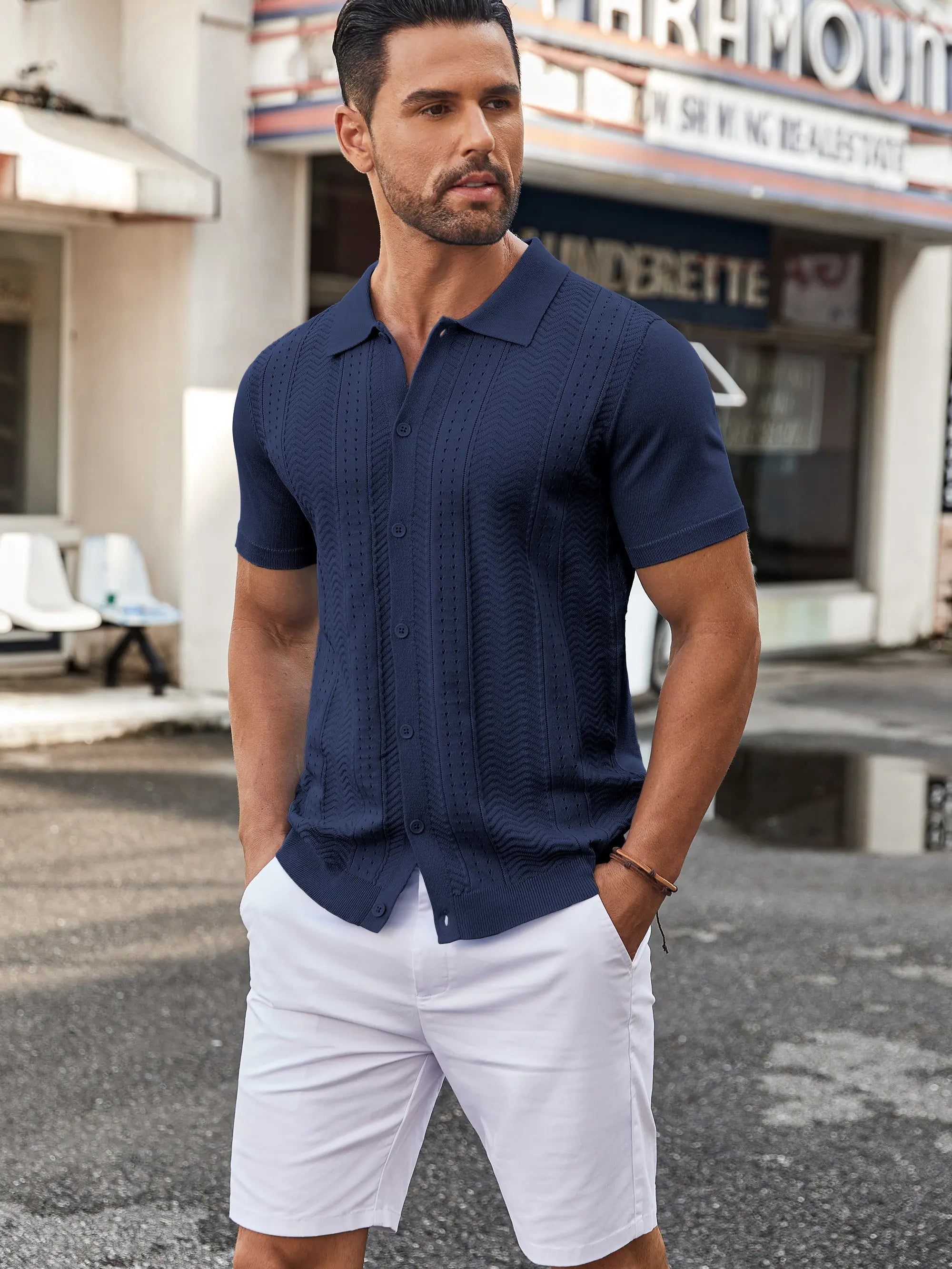 Coastal Knit Summer Button Shirt