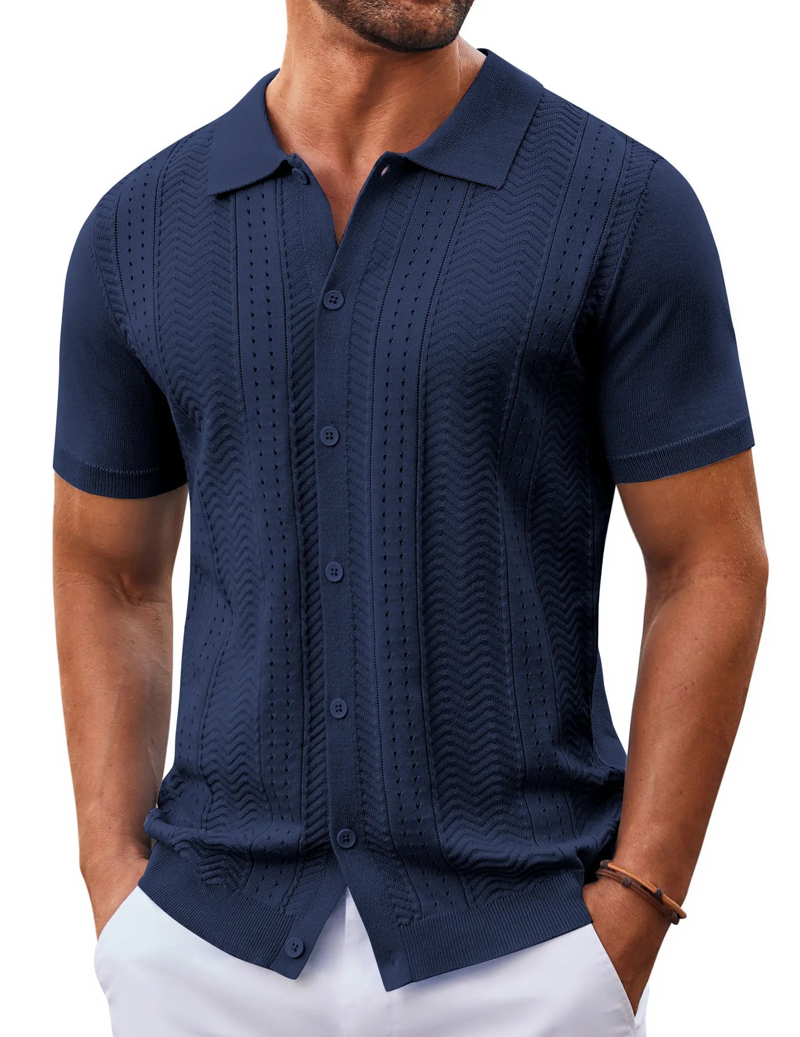 Coastal Knit Summer Button Shirt